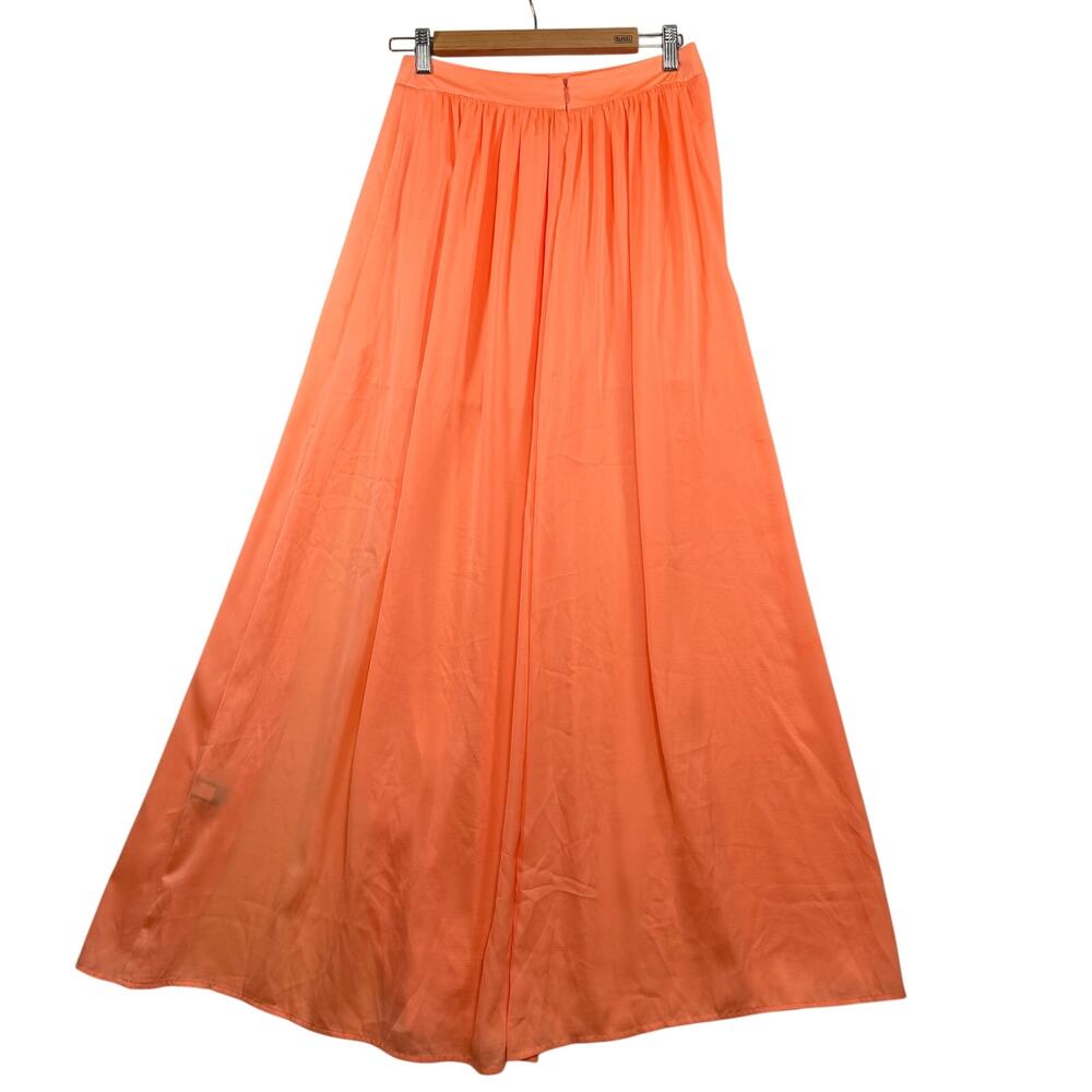 Victoria’s Secret Women’s 4 Maxi Skirt Peach Coral A-Line High Slit Flowy Boho